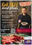 Poster for free meal plans from five dinners.com